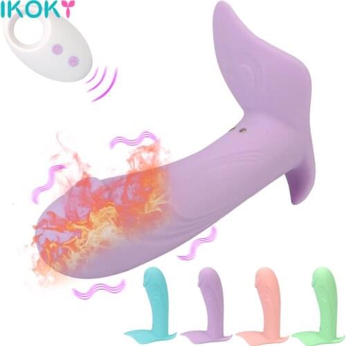 Clitoris Vagina G spot Stimulation Remote Control Heating 10 Speed Sex Toys for Woman Wearable Dildo Vibrator Silicone