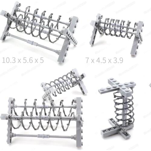 Military Block The Way Building Block Moc Special Figures Intercept Spring Obstacle Assembly Model Child Christmas Gift Boy Toys