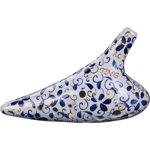 TNG Ocarina Blue And White Porcelain China 12 Holes Professional handmade Dolomite Ceramic Musical Instruments Home Of Ocarina