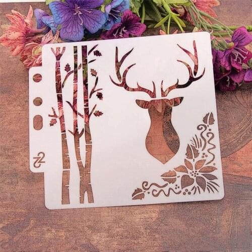 14.1*13 Tauren woods scrapbook stencils spray plastic mold shield DIY cake hollow Embellishment printing lace ruler Easter