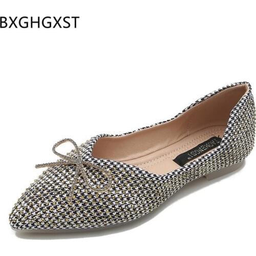 Flats Shoes Women Loafers Slip on Shoes for Women 2021 Fashion Pointed Toe Casual Boat Shoes Woman Butterfly-knot Zapatos Mujer
