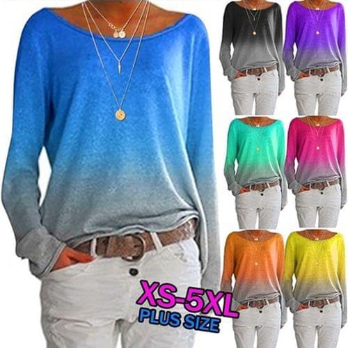 Women Casual Autumn and Winter Tunic Tops O-neck Blouses Long Sleeve Shirt Ladies Fashion Plus Size Loose Cotton T-Shirt XS-5XL