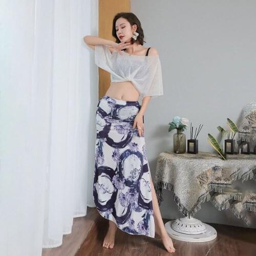 Women Belly Dance Practice Clothes New Yarn Sexy Oriental Indian Dancing Tops Long Skirt Set Summer Beginners Stage Wear Outfits