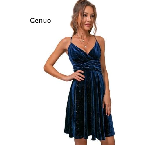 Velvet Spot Slip Womens Dress Woman Pleated Spaghetti Strap Dresses Party Evening Elegant Summer Sexy Bodycon Casual Clothing