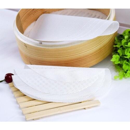 1pc White Silicone Round Dumplings Mat Steamer Non-Stick Pad Steamed Buns Baking Pastry Dim Sum Mesh Cooking Case 6 Sizes
