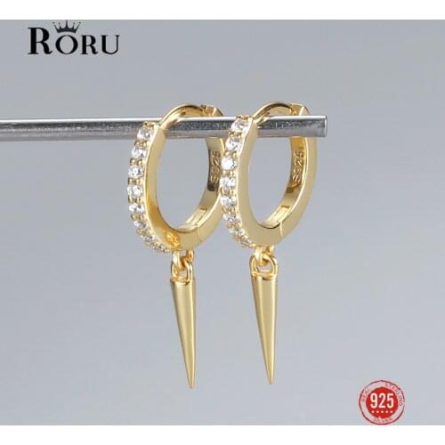 100% 925 Sterling Silver Hoop Earrings Simple Style AAA Zircon Shiny Gold Earrings for Women Circle Ear Jewelry