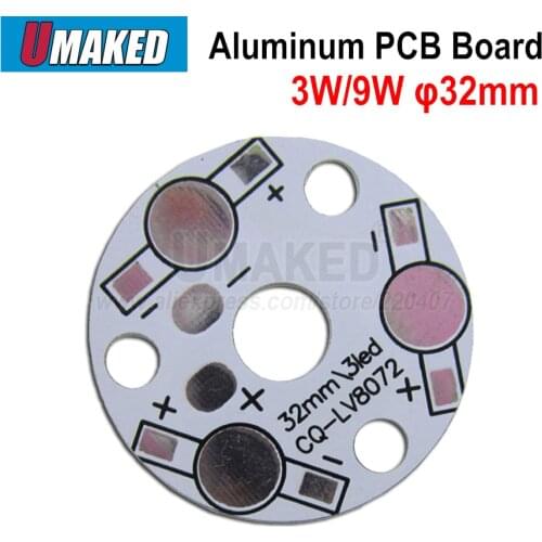 32mm 3W/9W led aluminum plate base board, LED PCB board for flashlight, bulb light. heat sink board Free shipping