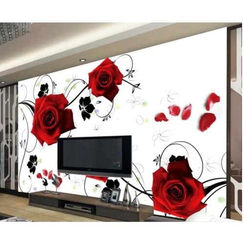 3d wallpaper for room 3D stereoscopic rose flower fashion background wall mural flower wallpaper