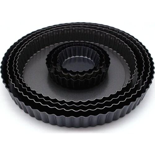 Non-Stick Tart Quiche Flan Pan Molds Pie Pizza Cake Round Mould Removable Loose Bottom Fluted Heavy Duty Pie Pan Bakeware