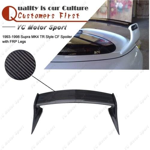Car Accessories Carbon Fiber Rear Spoiler with FRP Legs Fit For 1993-1998 Supra MK4 TR Style Trunk Spoiler Wing