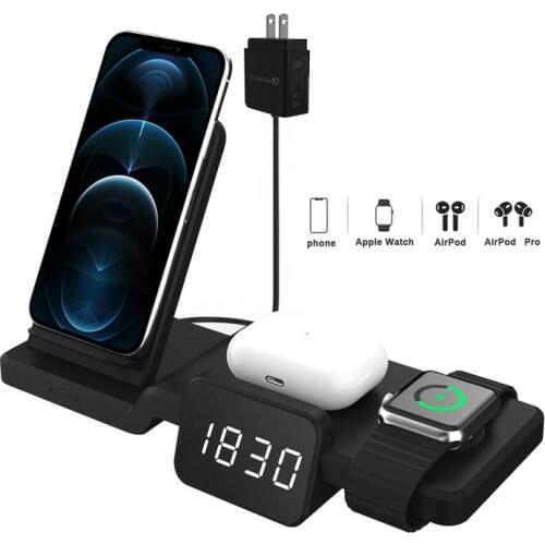 Three In One Fast Wireless Charger For Apple IPhone Iwatch Airpods Pro Tablet Desktop Holder Stand Bracket Charging Base Station