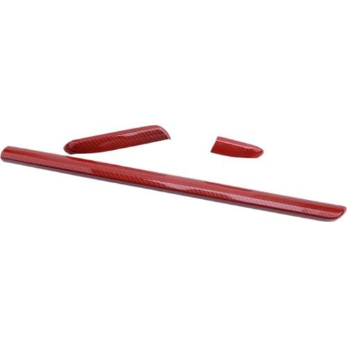 Center Console Dashboard Decor Trim Strips Bezel Car ABS Red Carbon Fiber Style Fit For Audi A3 8V S3 2013 2014 2015 2016 2017