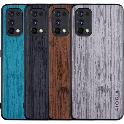 For OPPO Realme 7 6 5 3 Pro 6i 5i X2 Pro c11 c15 Case Soft TPU+PU Wood grain Protect back cover case for OPPO A5 A9 A53 2020 F11