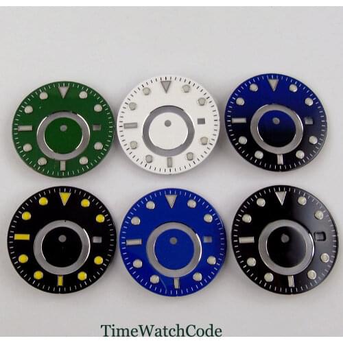 31.5mm Watch Dial Spare Parts Fit For 5833 Movement Watch Face Replacements Date Window Dual Time Zone