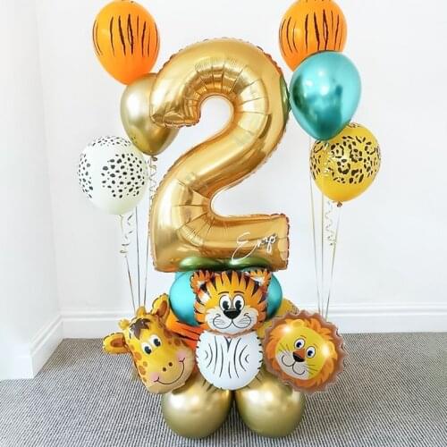 Cyuan Jungle Decorations Number Foil Balloons Set for Birthday Party Decorations Kids Party Balloons Safari Theme 1st 2nd 3rd