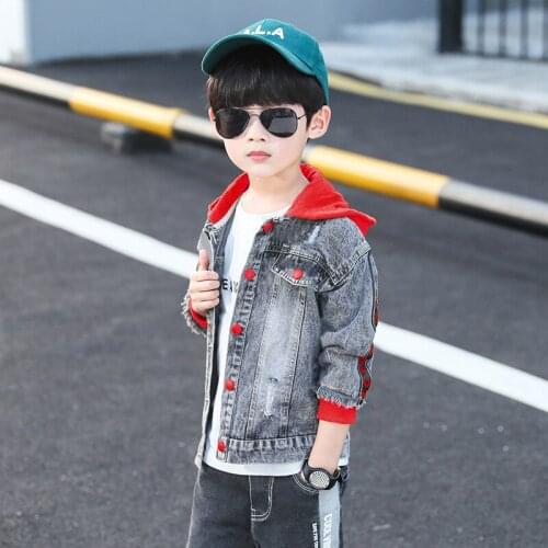 New Jean Spring Autumn Coat Outerwear Top Children Clothes Kids Costume Teenage Formal Home Outdoor Boy Clothing High Quality