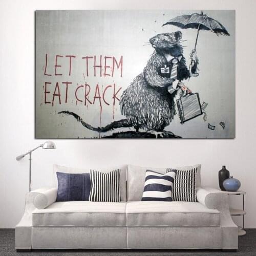 Canvas Painting Mouse Steal Money Canvas Poster Print for living room bedroom home decoration