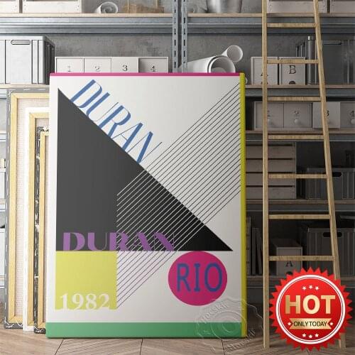Duran Music Band Art Poster, 1982 Duran Album Rio Wall Picture, Geometry Line Vintage Art Prints, Fans Collect Idea Gift Prints