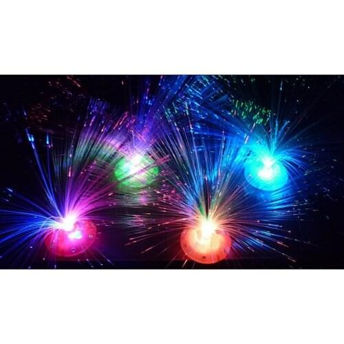 Color Changing LED Fiber Optic Night Light Lamp Colorful Stand Home Decor