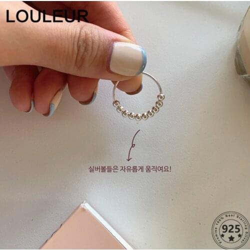 LouLeur Chic 925 Sterling Silver Ring Small Round Beads Rings For Women Ring 2021 Trend Silver 925 Jewelry Fashion