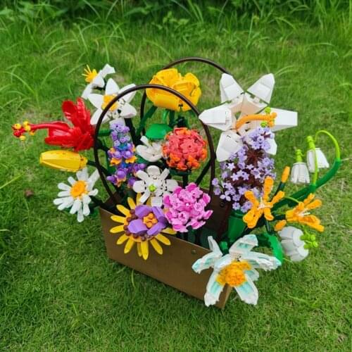 Sembo Creator Bouquet Flowers Building Blocks Home Decor Garden plant Assembly Diy Bricks Toys for Girls Friends Birthday Gifts