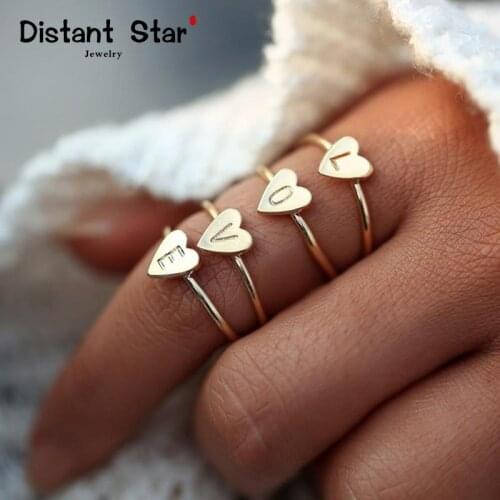 Hot sale simple diy letters rings adjustable Engagement Rings for Women exquisite jewelry Wedding rings female accessories gift