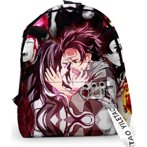 2021 3D Print Backpacks Demon Slayer Teenager Students School Bags Men/Women Outside Travel Waterproof Oxford Backpack Bags