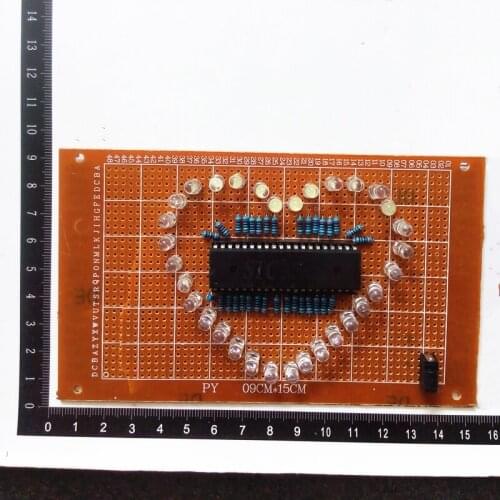 Based on 51 single chip microcomputer circuit design learning kit heart-shaped water lamp colorful lamp electronic diy parts