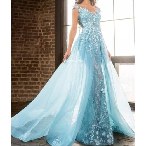 Overskirt Formal Evening Dress Beads Celebrity Pageant Party Prom Gown