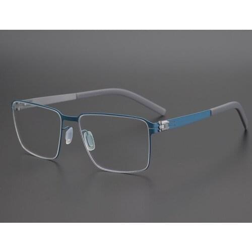 Germany Brand Non-Screw Glasses Frame Men Medical Aviation Stainless Steel Square Eyeglasses Women Myopia Spectacle Eyewear Y710
