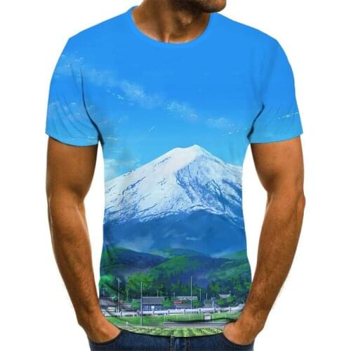 New Japanese mens Fujiyama 3D T-shirt cool fishing leisure o-neck short sleeve fashion sports mens t-shirt mens T-shirt