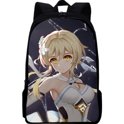 2021 New 3D Casual Genshin Impact Backpack Schoolbag Boys Girls Shoulder Travel Bag Print Hip Hop Teenage Girls bag