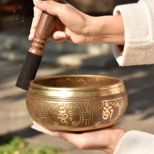 Wholesale Buddhist articles # Practice of Tantric ritual # Tibetan Nepal brass Buddha statue practice Buddhism sound bowl