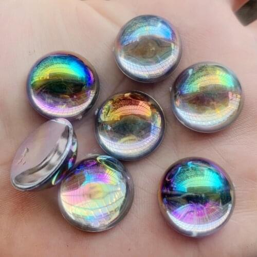 Wholesale Flatback Round&horse eye Gems Crystal AB Rhinestones Clear Acrylic Crystal Stones Non Hotfix Strass Non Sewing Beads