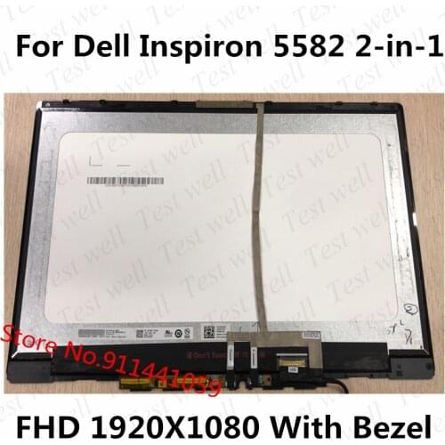 Original 15.6" FHD 1080p Lcd Touch Screen Digitizer Replacement Assembly For Dell Inspiron 5582 2-in-1 P78F P78F001 With Frame