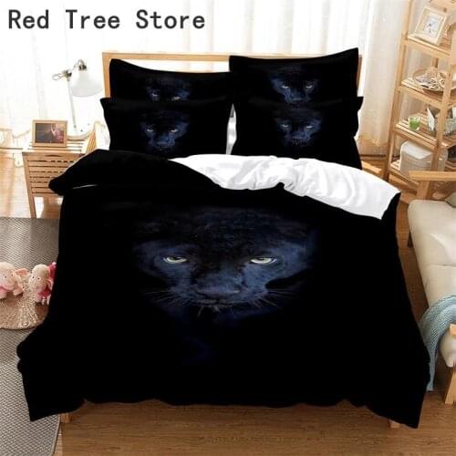 Panther New Arrivals Bedding Duvet Cover 3D Digital Printing Black Bed Linen Fashion Design 2-3 Pieces Quilt Cover Bedding Set