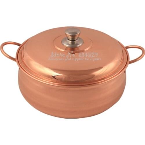 Thickened Copper Hot Pot Household Copper Pot Pure Copper Soup Pot Copper Boiler With Handle Pots for Cooking