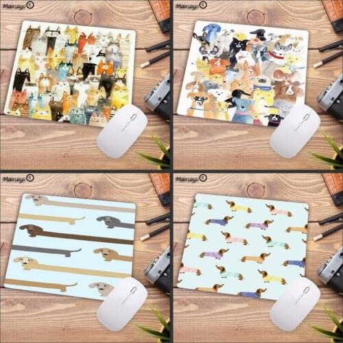 Mairuige Cute Cat Dog Style Customized Support Non Slip Durable Rubber Mousepad for PC Optal Table Cup Mouse Mat 18x22cm 20x25cm
