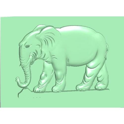 Elephant 3D file in STL format relief for cnc router carving artcam