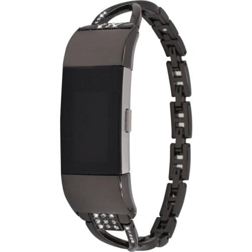 Rhinestone Strap For Fitbit Charge 3 Band Metal Strap Stainless Steel Female Replaceable Bracelet For Fitbit Charge 2 Band