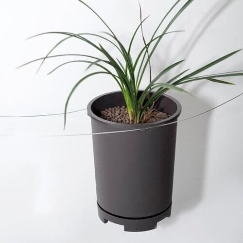 T84E Imitation Purple Clay Plastic Flower Pot Indoor Plant Pots with Drainage and Tray Primitive Country Farmhouse Home Decor