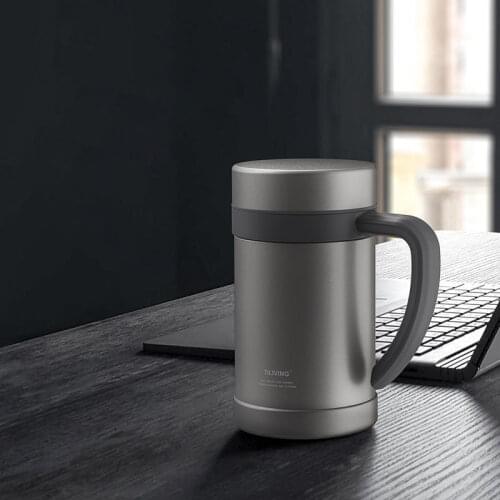 Coffee Thermal Mug Portable Home Office Flat Bottom Cups Thermos For Tea Pure Titanium Health Care Gift Water Cup
