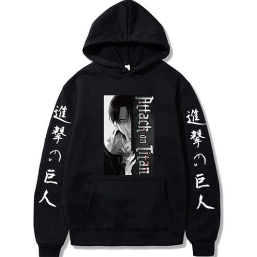Attack on Titan Hoodie Long Sleeve Fleece Men Sweatshirt Harajuku Anime Hooded Streetwear Pullover Fashion Unisex Oversized Tops
