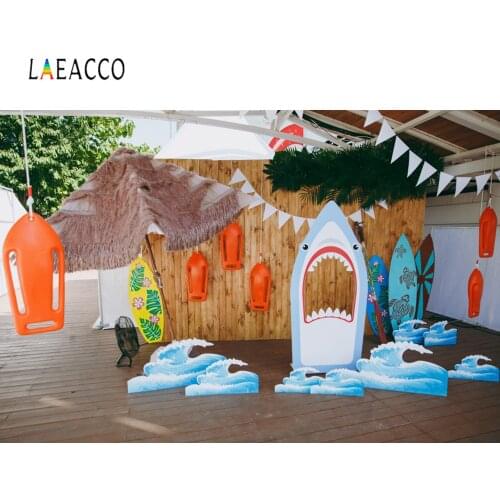 Tropical Birthday Party Surfboard Seawaves Ship Themed Decor Baby Portrait Photo Backdrops Photographic Backgrounds Photo Studio