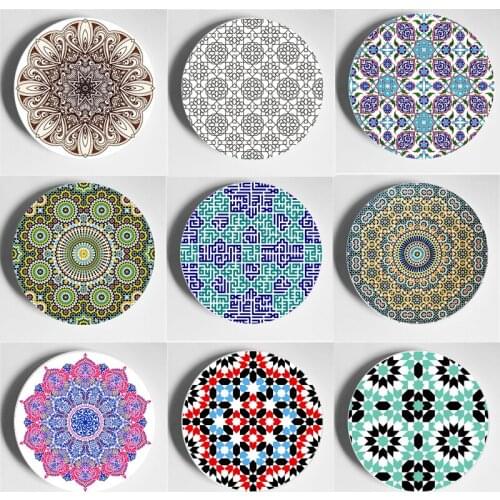 Unique Islamic Mosaic Pattern Decorative Plate High-Quality Wall Plate Bar Studio Wall Display Background Handmade Art Plate