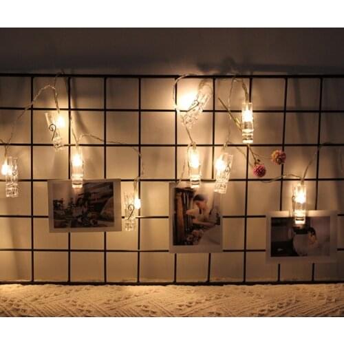 EU US plug 4M 20led Card Photo Clip String Christmas String Light Courtyard Garden Home Party Photo wall decoration
