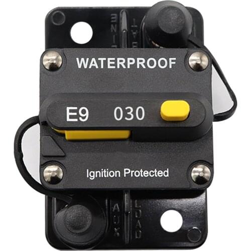 DC 12V-72V 30A Waterproof Circuit Breaker Fuse Holder with Manual Reset for Marine Trolling Motors Boat ATV 30Amp