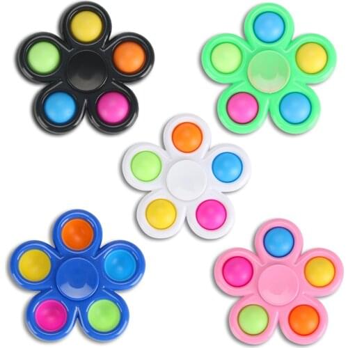 1PC Fidget Spinner Finger Dimple Key-chain Strange Decompression Toy Finger Gyro Digital Press Board Fingertip Color Fidget Toy