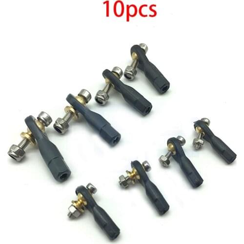 10pcs M2 M3 Plastic Buckle Head Ball Joint Steering Tie Rod End Linkage with Screws Nuts for RC Model Boat 2/3mm Push Rod