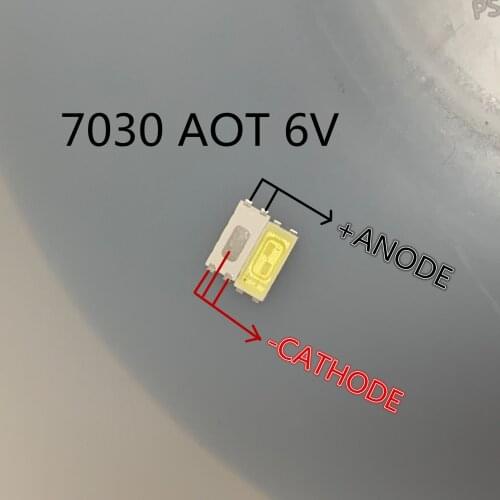 100PCS AOT LED Backlight High Power LED 1W 6V 7030 Cool white LCD Backlight for TV TV Application